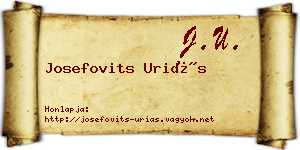 Josefovits Uriás névjegykártya